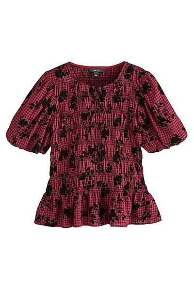 Next Kurzarmbluse Beflockte Bluse mit kurzem Puffärmeln (1-tlg) günstig online kaufen
