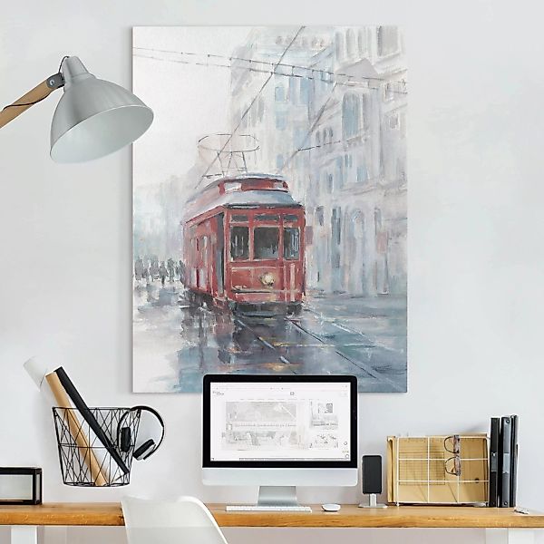 Leinwandbild Architektur & Skyline - Hochformat Straßenbahn-Studie II günstig online kaufen