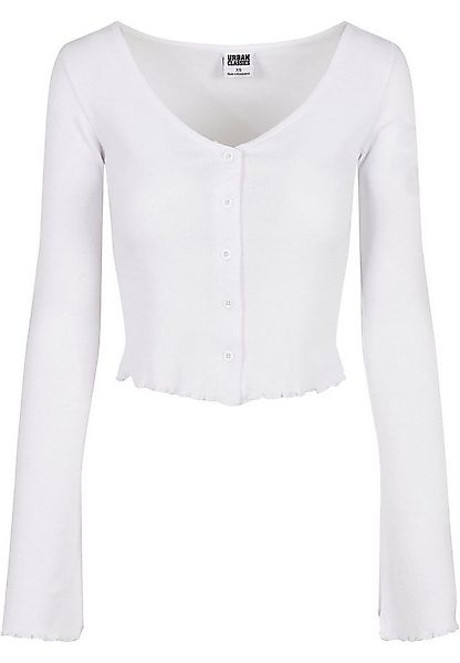 URBAN CLASSICS Langarmshirt Urban Classics Damen Ladies Cropped Rib Cardiga günstig online kaufen