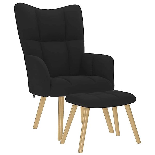 vidaXL Relaxsessel mit Hocker Schwarz Stoff 4016780 günstig online kaufen