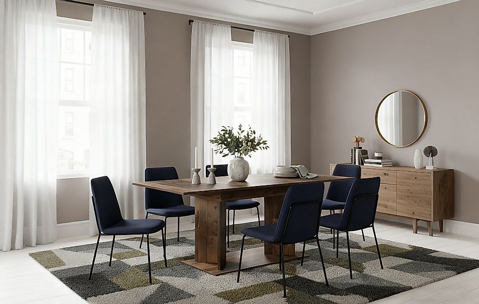 B&D home Esstisch MARA, Metall oder Holzgestell, ausziehbar 120-160cm, 4-6 günstig online kaufen