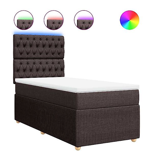vidaXL Bett Boxspringbett mit Matratze Dunkelbraun günstig online kaufen