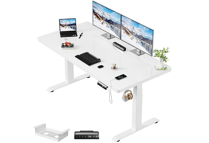 HOMALL Schreibtisch Höhenverstellbarer Einteilige Tischplatte 25mm Tragfähi günstig online kaufen