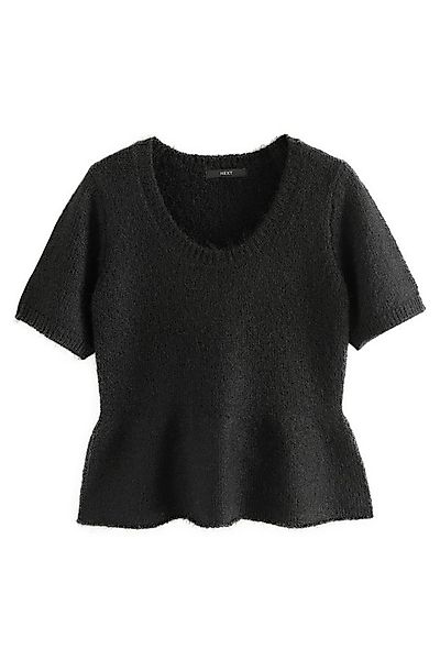 Next Vokuhila-Pullover Schößchenoberteil mit U-Ausschnitt und Alpakawolle ( günstig online kaufen