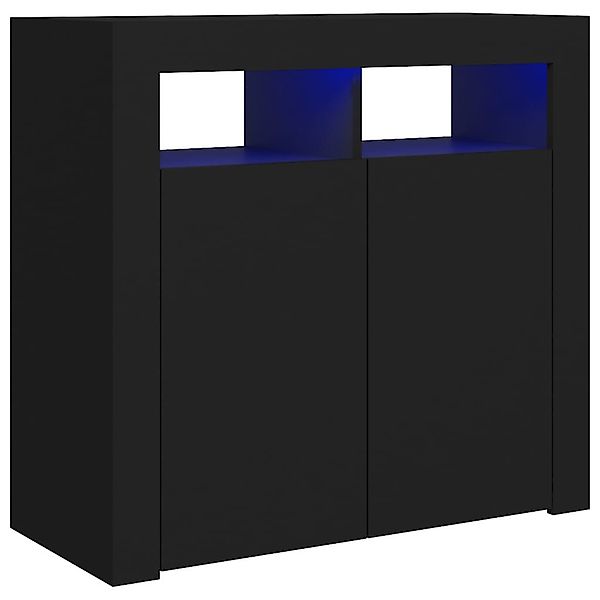 vidaXL Sideboard, Kommode mit LED-Leuchten Schwarz günstig online kaufen