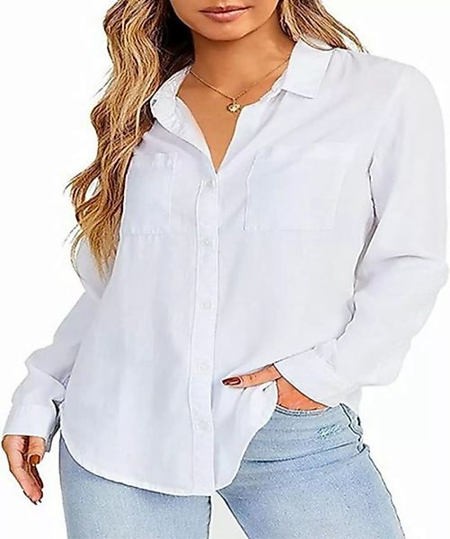 ZWY Frackhemd Damen Bluse Elegant Langarm Hemd mit Knöpfen Casual Arbeit Ob günstig online kaufen