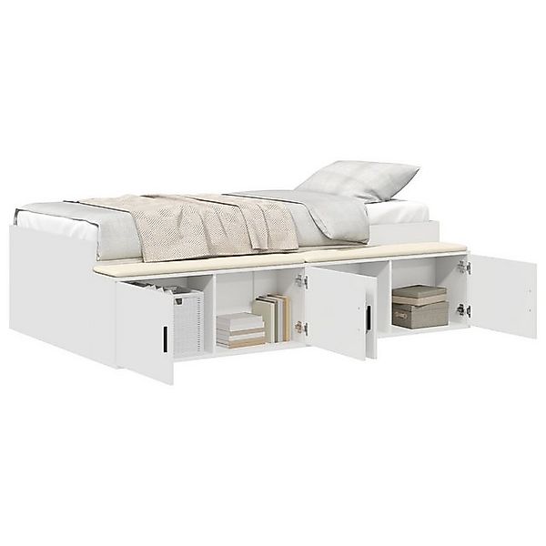 vidaXL Bett Stauraum Bettgestell Weiß 80x200 cm (1-tlg) günstig online kaufen