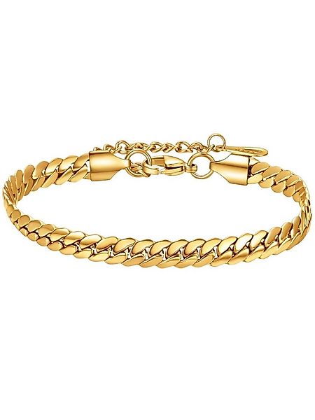 BS Schmuckdesign Panzerarmband Armband Damen 14K vergoldet flaches Panzerar günstig online kaufen