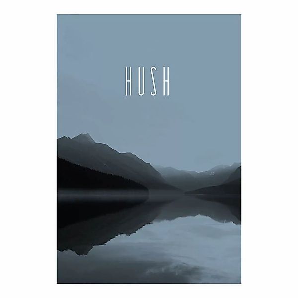 Komar Poster Word Lake Hush Steel Natur B/L: ca. 50x70 cm günstig online kaufen