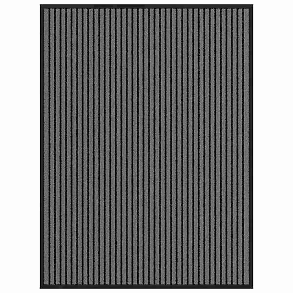 vidaXL Fußmatte Schwarz und Grau 80 x 120 cm Polypropylen und PVC 4105594 günstig online kaufen