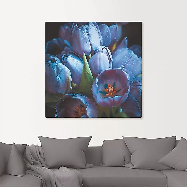 Artland Leinwandbild "Tulpen Blau", Blumen, (1 St.), auf Keilrahmen gespann günstig online kaufen