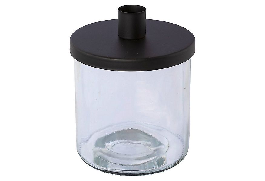 Gasper Kerzenhalter ASENDA, H 14,5 cm, Transparent, Schwarz, Metall, inkl. günstig online kaufen