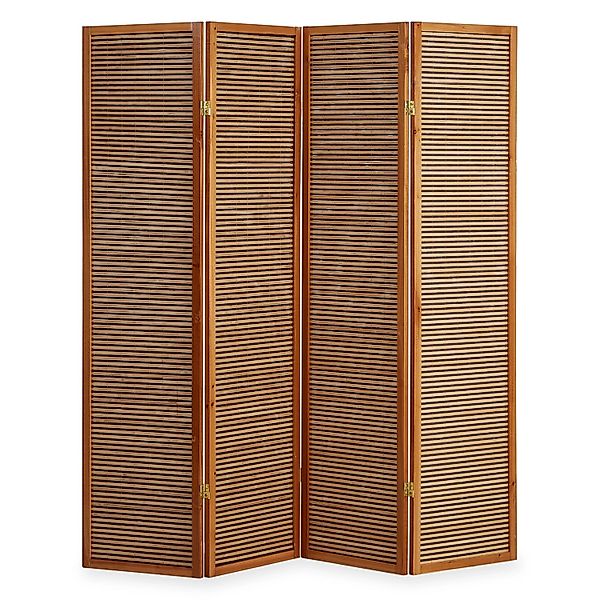 Homestyle4u 4-tlg. Paravent in Braun 176x175 cm 382 günstig online kaufen