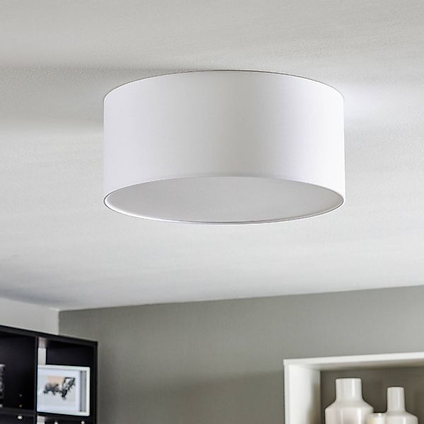 Deckenleuchte Mara, weiß, Chintz, Ø 40 cm, 3-flammig, E27 günstig online kaufen