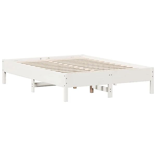vidaXL Massivholzbett ohne Matratze Weiß 135x190 cm Kiefernholz 842719 günstig online kaufen