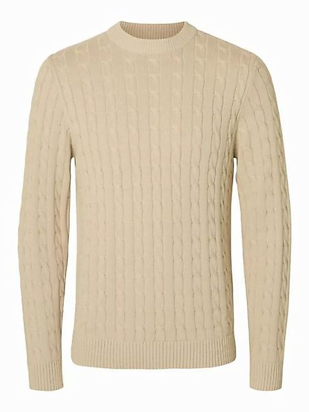 SELECTED HOMME Strickpullover - SLHRYAN Zopfstrickpullover - Trendiger Crew günstig online kaufen