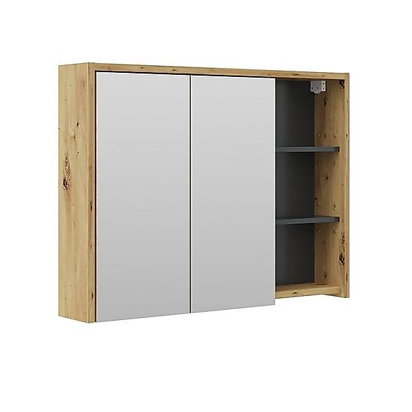 Vicco Badezimmerspiegelschrank Viola, Eiche/Anthrazit/Anthrazit, 100 x 75 c günstig online kaufen