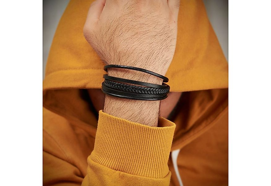 NAHLE Lederarmband Herren Leder Armband (1-tlg), aus Echtleder - mit Magnet günstig online kaufen