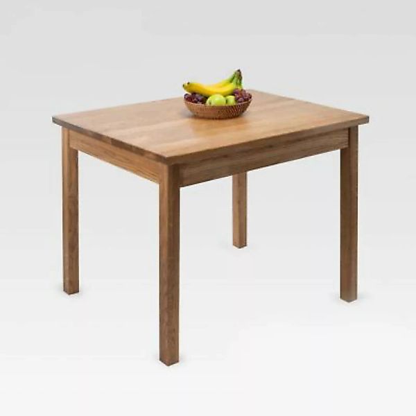 Rikmani Küchentisch BARRO Massivholz 110 cm hellbraun günstig online kaufen
