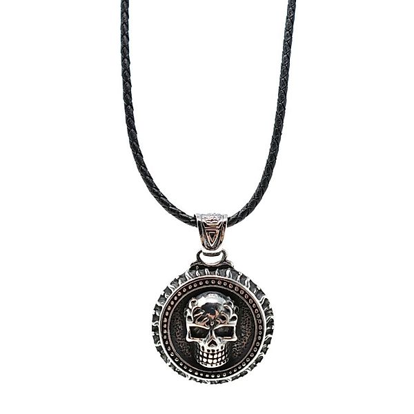 DALMARO Edelstahlkette Lederkette Edelstahl 316 SKULL günstig online kaufen