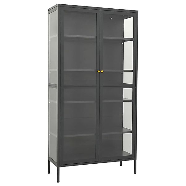 Vitrine Anthrazit 90x40x180 Cm Stahl Und Gehertetes Glas günstig online kaufen