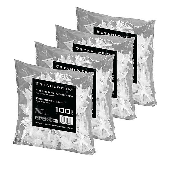 STAHLWERK Fliesen Nivellier System 200 teilig Zuglasche mit Gewinde 2er Set günstig online kaufen