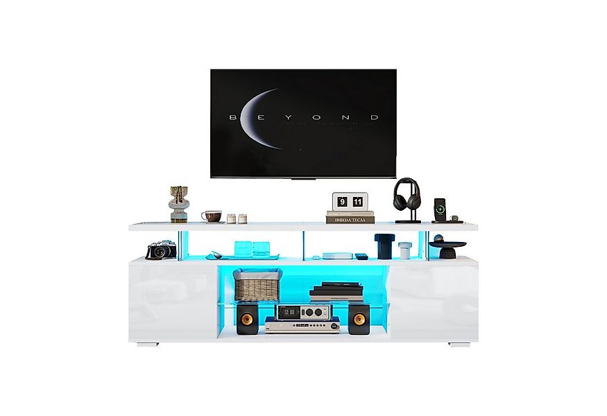 MODFU Lowboard Low-Panel-Hochglanz-TV-Ständer mit große Stauräume (TV-Panel günstig online kaufen