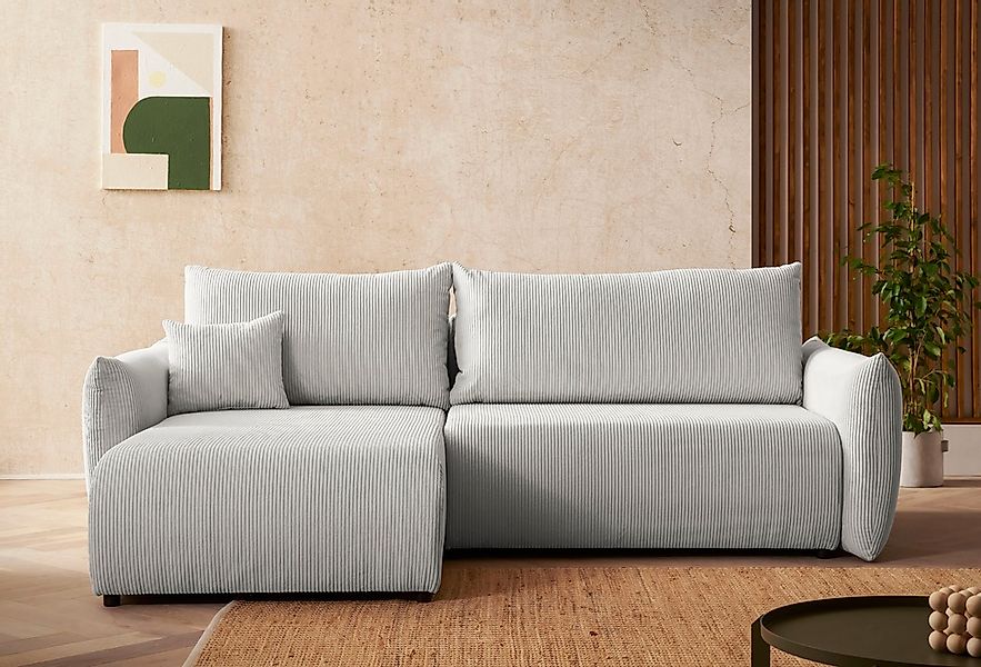 INOSIGN Ecksofa "MAVAS Schlafsofa mit Bettkasten, L-Form," ca.257/127cm (Li günstig online kaufen