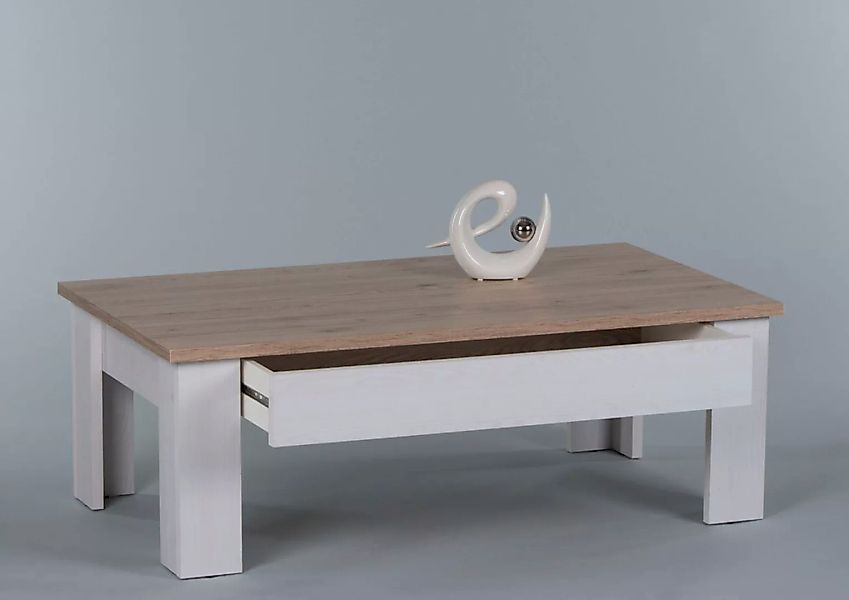 Stolkom Couchtisch "Romance", Landhaustil, Tisch mit Absetzungen günstig online kaufen