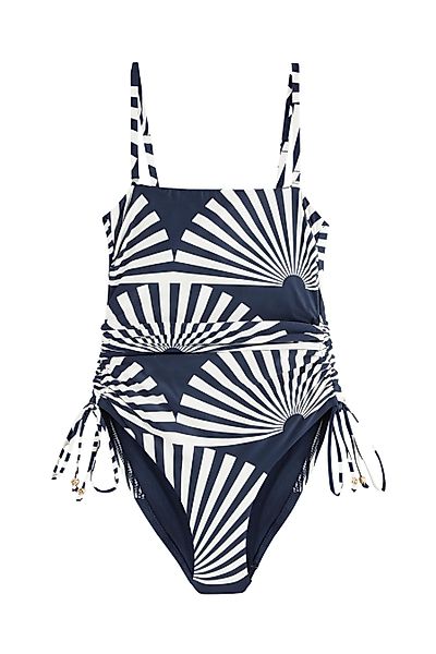 Next Badeanzug Bauchformender Bandeau-Badeanzug mit Beinrüschen günstig online kaufen