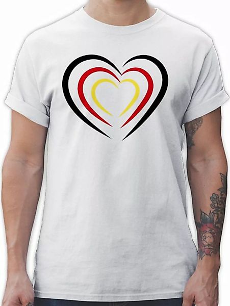 Shirtracer T-Shirt Deutschland, Schwarz Rot Gold Herz 2024 Fussball EM Fana günstig online kaufen