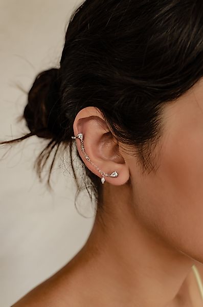 Hey Happiness Single-Ohrstecker Tropfen Zirkonia, Kettchen günstig online kaufen