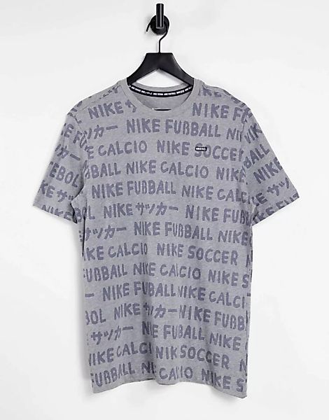 Nike – F.C Football – Dunkelgraues T-Shirt mit Grafik günstig online kaufen