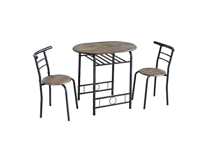 Yaheetech Esszimmer-Set Essgruppe mit 2 Stühlen, Esszimmergruppe 3-teilig günstig online kaufen