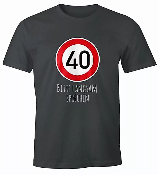 MoonWorks Print-Shirt Herren T-Shirt Geburtstag 50 Straßenschild Tempolimit günstig online kaufen