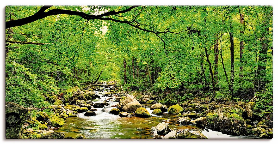 Artland Wandbild "Herbstwald Fluss Smolny" Wald 1 Stk. tlg. als Leinwandbil günstig online kaufen