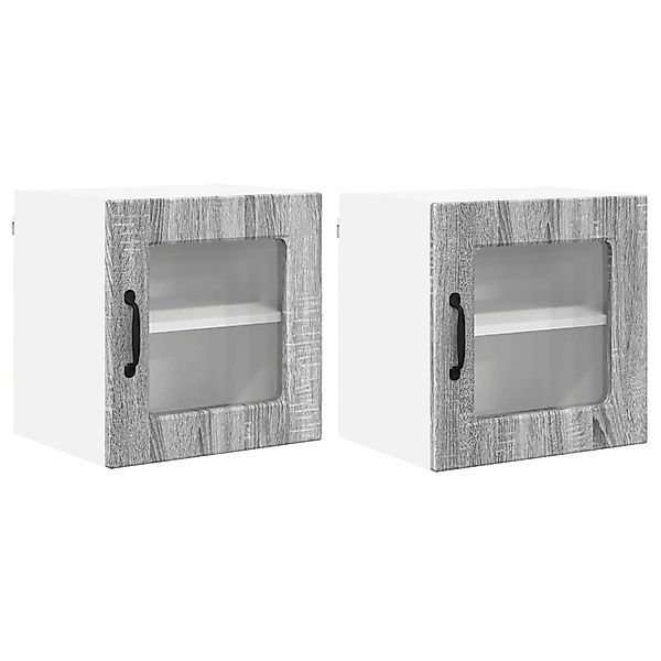 vidaXL Küchenwandschrank mit Regal 2 Stk Graues Sonoma 40 x 31 x 40 cm 8851 günstig online kaufen