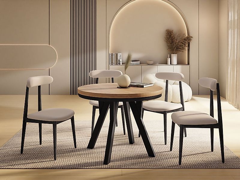 WFL GROUP Esstisch Strato Black (vier Größen – 80/90/100/100 cm, ausziehbar günstig online kaufen