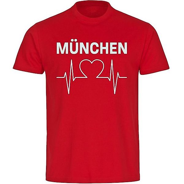 multifanshop T-Shirt Herren München rot - Herzschlag - Männer günstig online kaufen