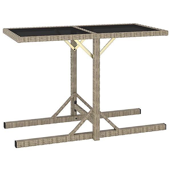 vidaXL Gartentisch Beige 110x53x72 cm Glas und Poly Rattan 46454 günstig online kaufen
