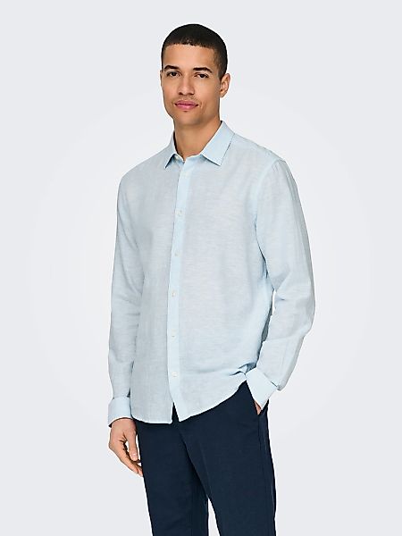 ONLY & SONS Langarmhemd ONSCAIDEN LS SOLID LINEN SHIRT NOOS günstig online kaufen