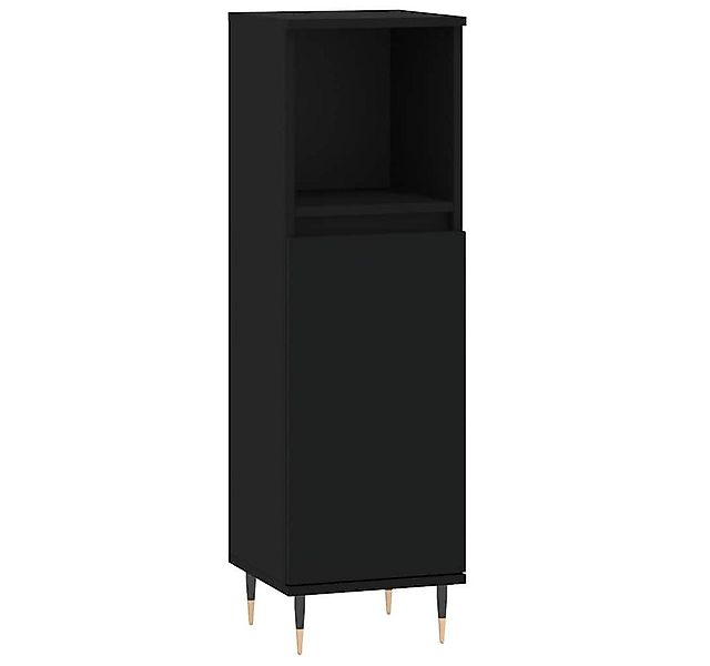 vidaXL Midischrank Badschrank Schwarz 30x30x100 cm Holzwerkstoff (1-St) günstig online kaufen