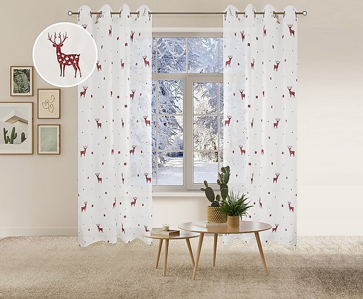 my home Gardine Elch (1 St), Ösen, transparent günstig online kaufen