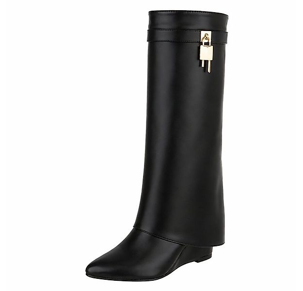 Ital-Design Moderne Damenstiefel mit elegantem Design und Komfort Keilstief günstig online kaufen