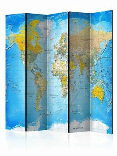 artgeist Paravent World Classic Map  [Room Dividers] mehrfarbig Gr. 225 x 1 günstig online kaufen