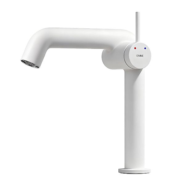 Emke Wasserhahn Bad 222 x 200 x 76 mm Weiß Matt Wasserhahn Waschtischarmatu günstig online kaufen