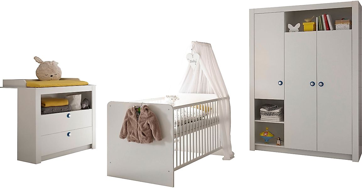 Begabino Babyzimmer-Komplettset »Paula Babyzimmer« 3 Stk. tlg. farbige Unte günstig online kaufen