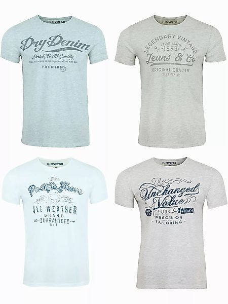 riverso Tshirt Herren Baumwolle Regular Fit RIVLeon 4er Set Pack günstig online kaufen