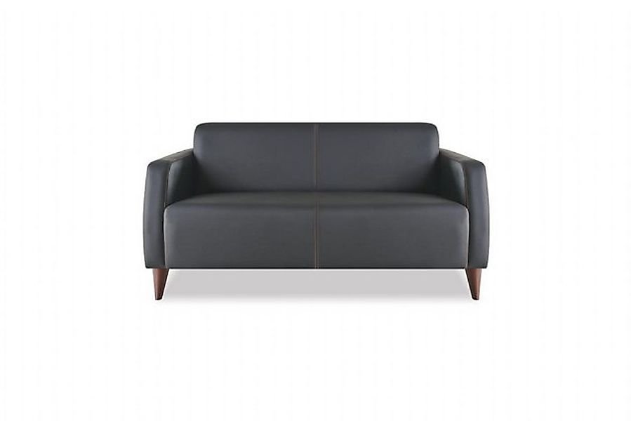 JVmoebel 2-Sitzer Couch 2-Sitzer Sofa Schwarz Ledersofa Modern Holz Leder V günstig online kaufen