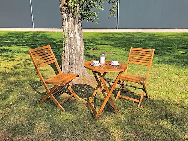 Garden Pleasure Balkonset »»IBARRA«« 2 Stühle (klappbar), Tisch Ø60 cm, kla günstig online kaufen
